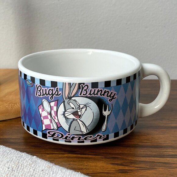 The Bugs Bunny Diner Soup Mug 1998 Warner Bros. - Picture 1 of 10